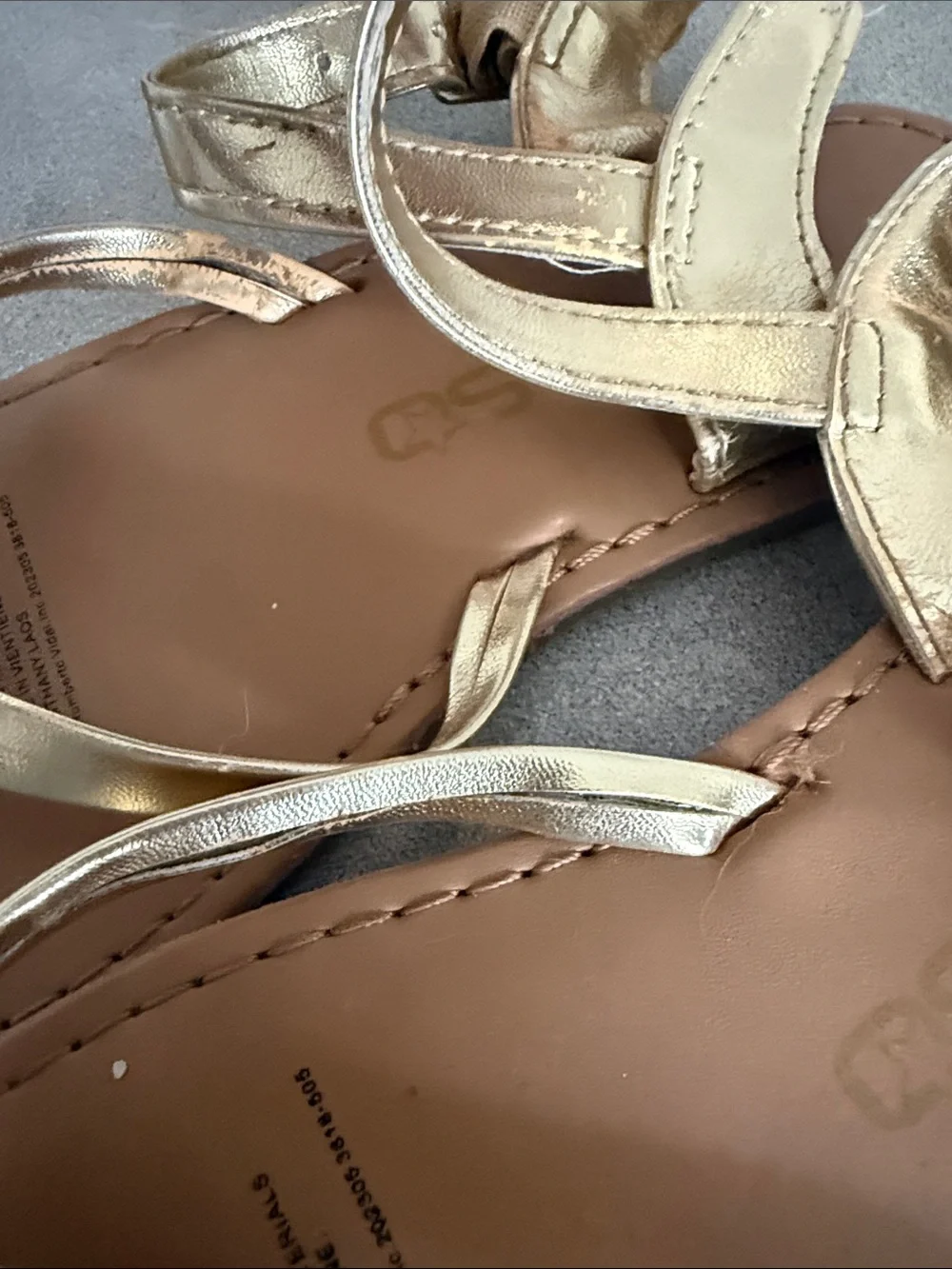 Toddler Metallic Gold Strappy Sandals